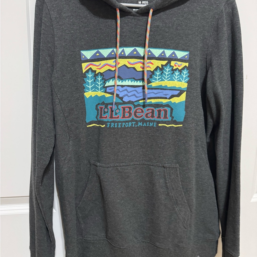L.L. Bean Women’s Charcoal Hoodie with Graphic Design